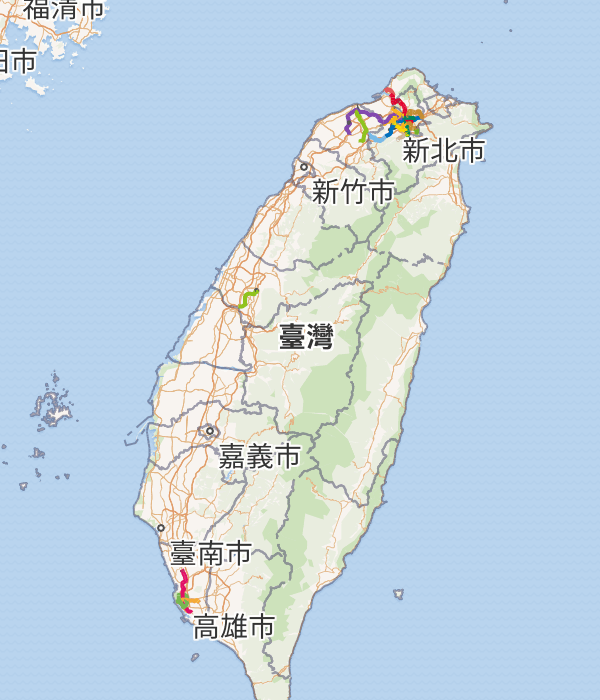 中国台湾地铁 分布图